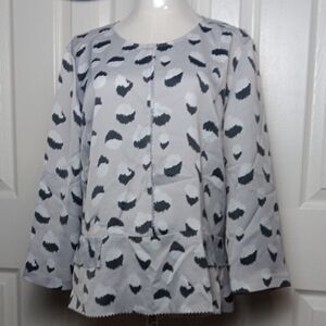 Banana Republic Black and White Patterned Blouse